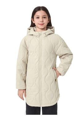 New!Mondetta Youth Quilted Jacket Cream Hooded Coat M 10/12 Cottage Core Y2K Out